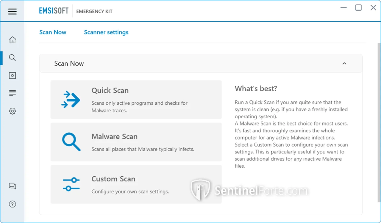 Emsisoft Emergency Kit 2025 full system scan results screenshot