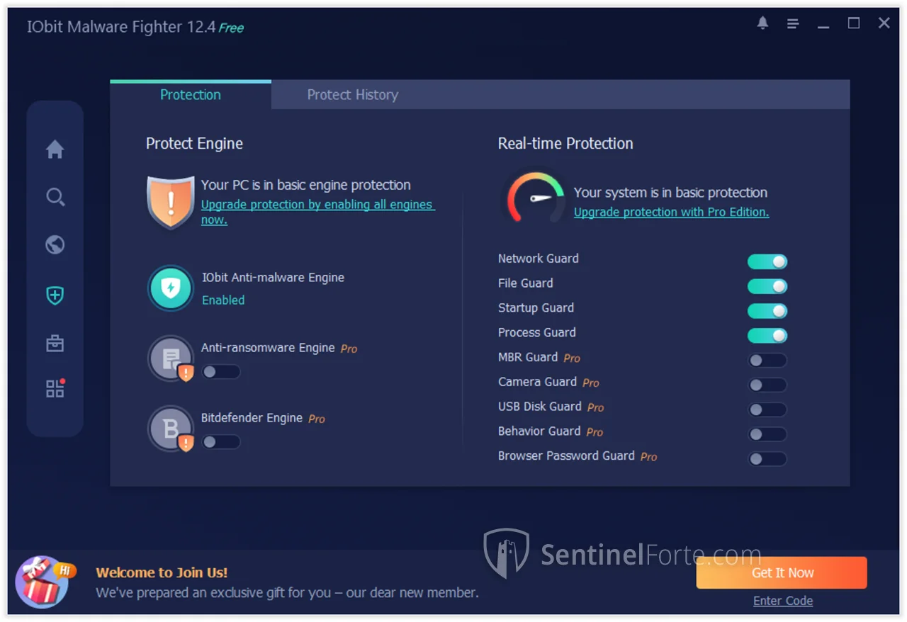 IObit Malware Fighter Free 2025 protection settings screenshot