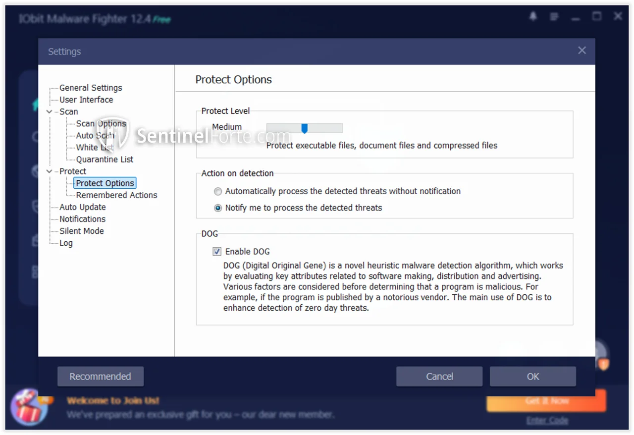 IObit Malware Fighter Free 2025 settings screenshot
