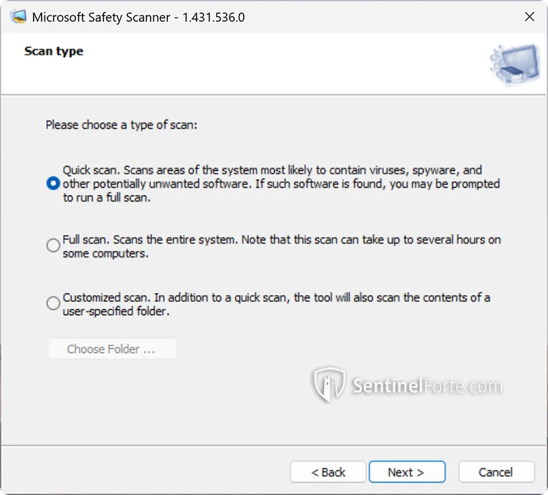 Microsoft Safety Scanner 2025 dashboard screenshot