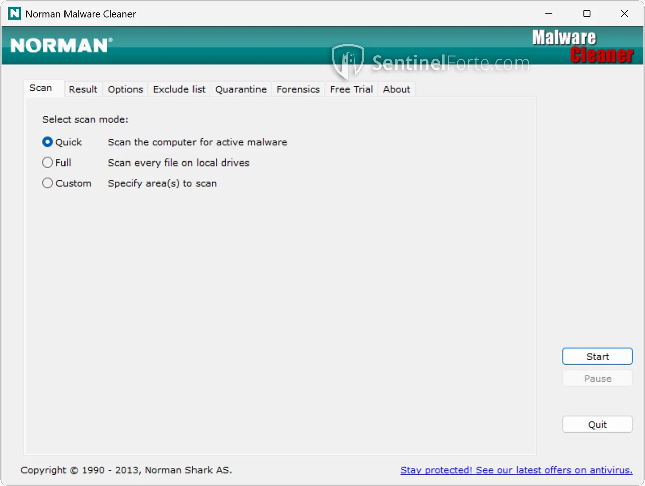 Norman Malware Cleaner 2025 dashboard screenshot showing