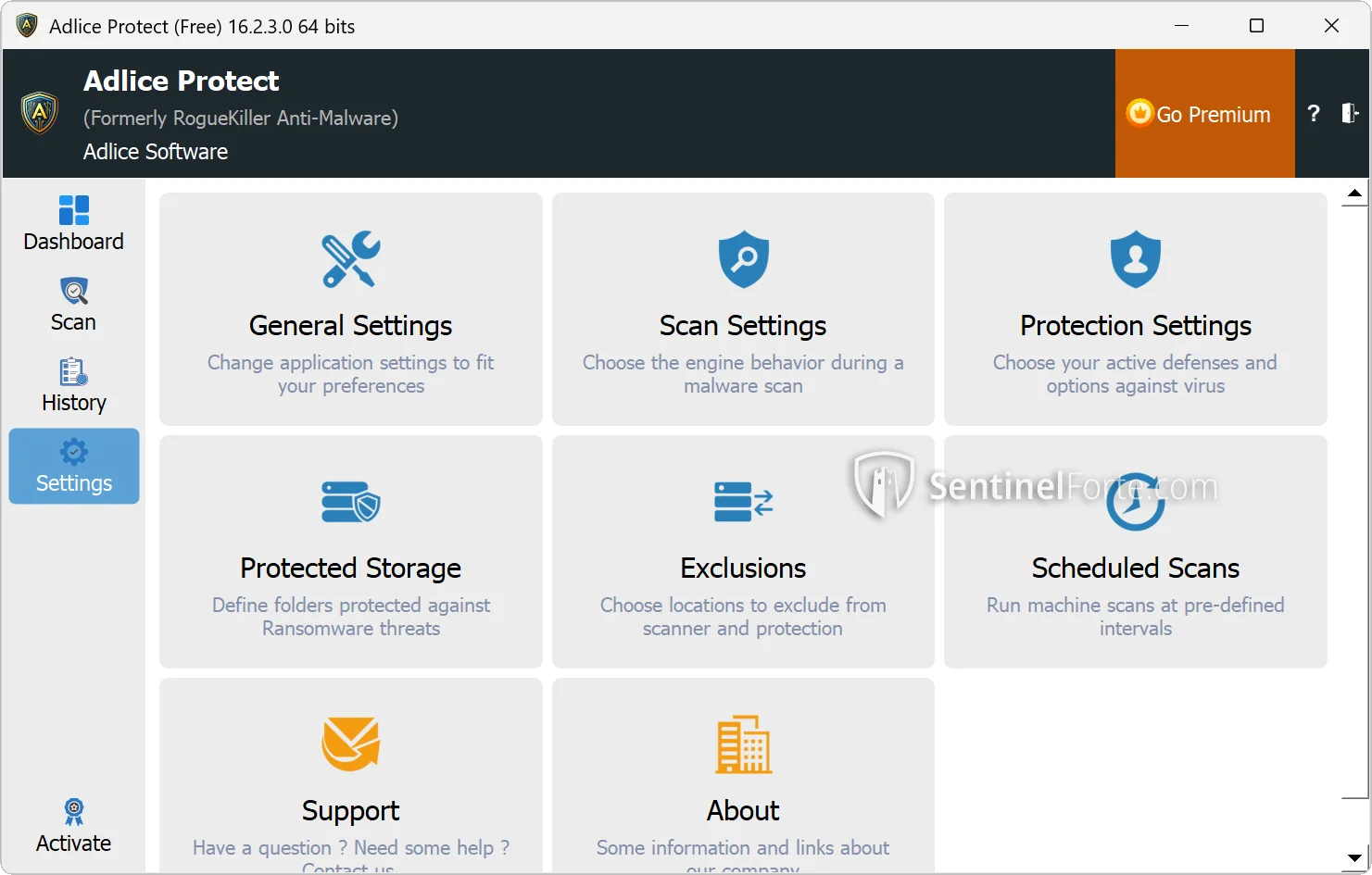 Emsisoft Emergency Kit 2025 protection settings screenshot