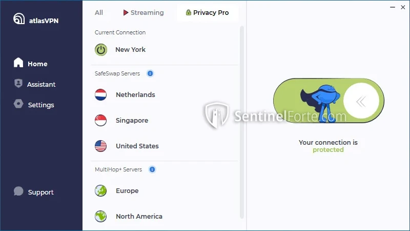 Atlas VPN 2025 main interface screenshot