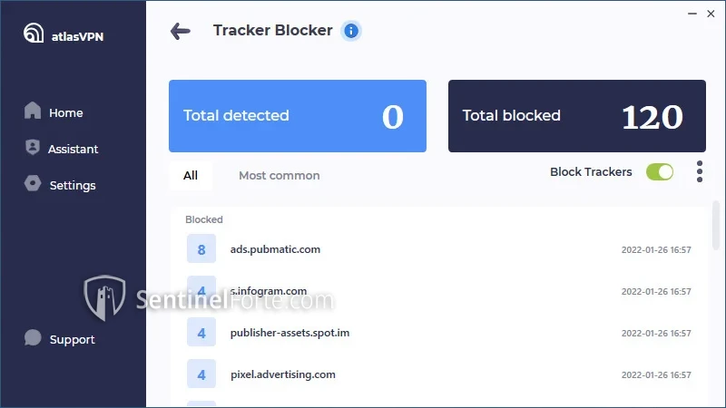 Atlas VPN 2025 privacy settings screenshot