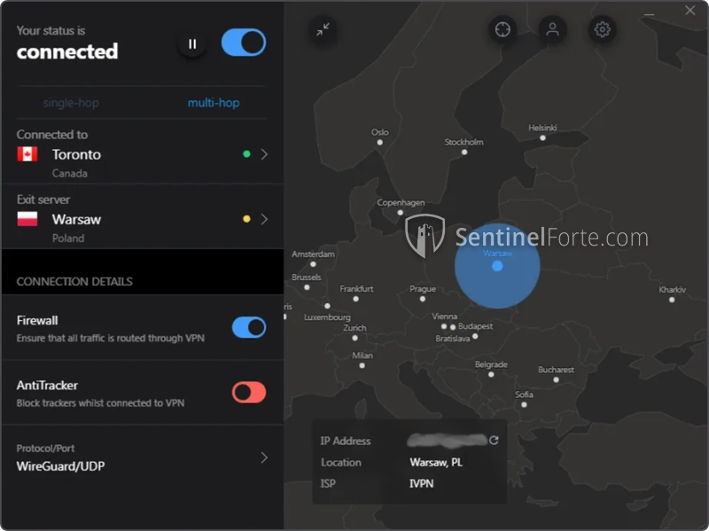 IVPN 2025 main interface screenshot