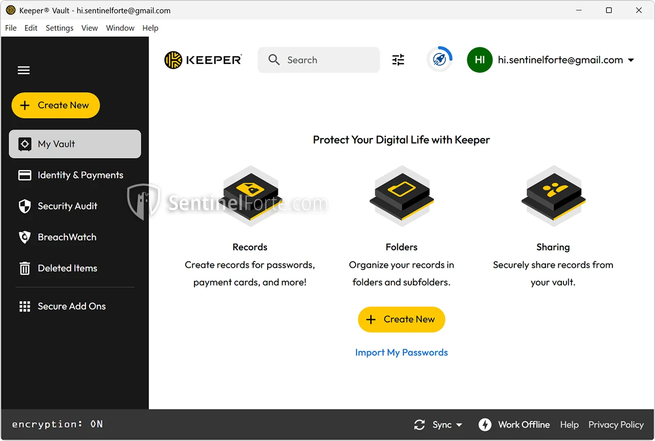 Keeper Password Manager 2025 vault interface screenshot
