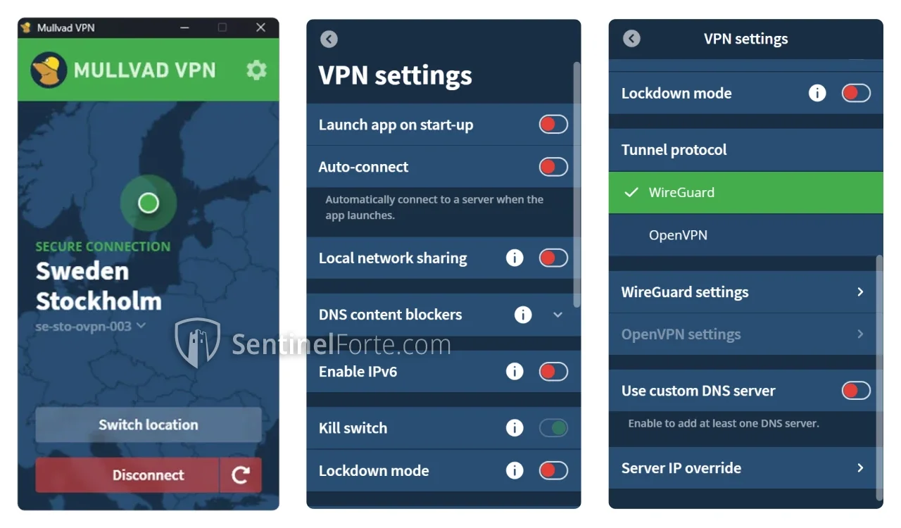 Mullvad VPN 2025 main interface screenshot