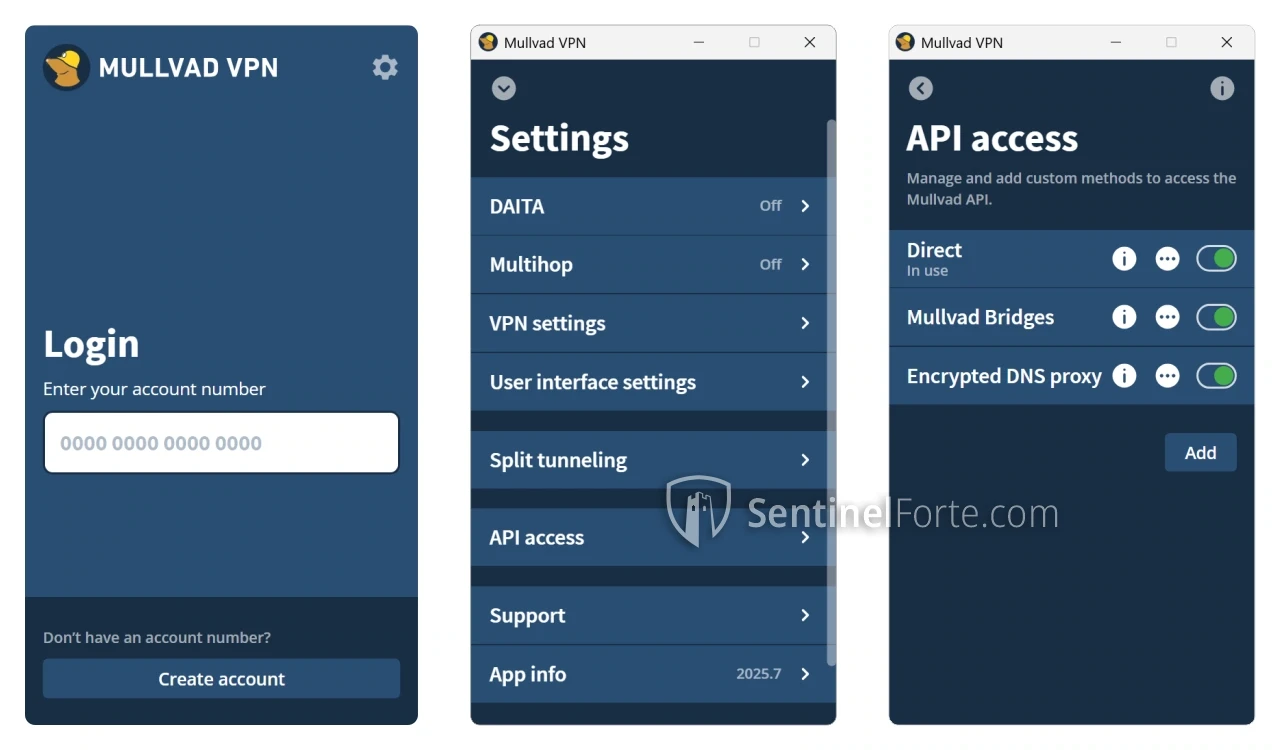 Mullvad VPN 2025 advanced settings screenshot