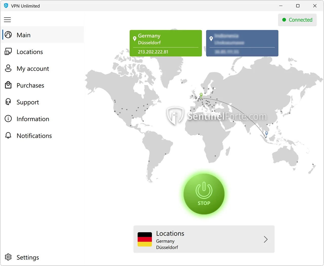 VPN Unlimited Free 2025 main interface screenshot